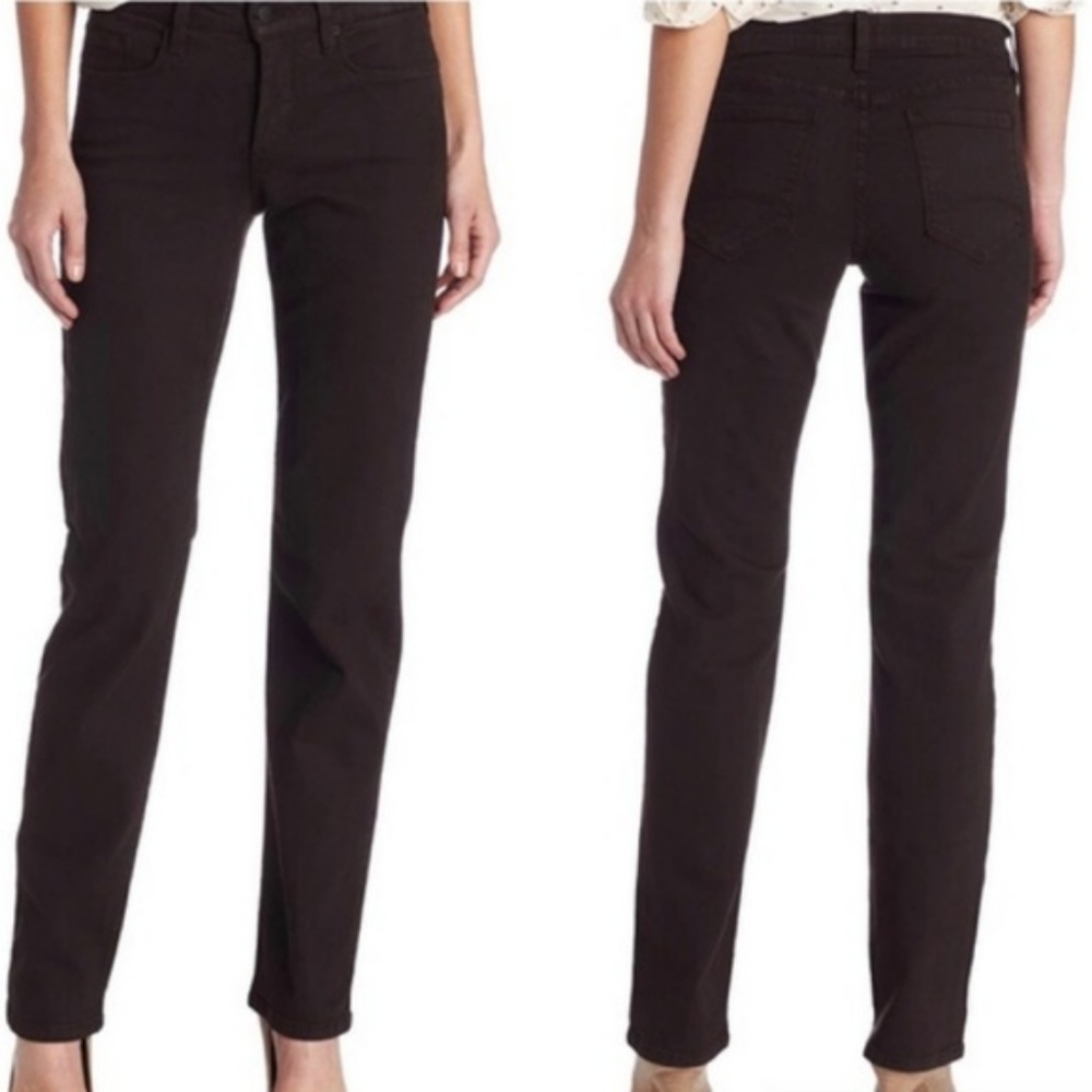 NWT NYDJ Women Straight 6P Mahogany Dark Brown